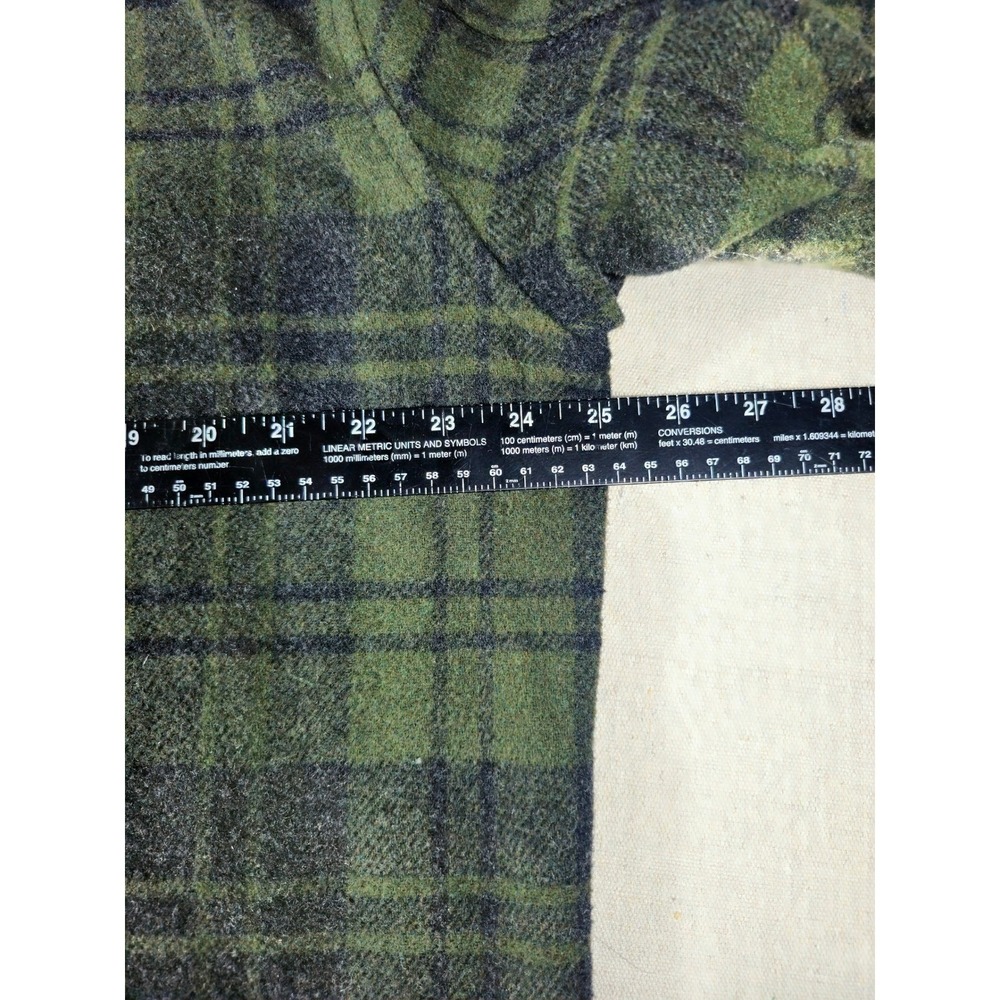 Vintage Wool Blend Plaid Flannel Shirt Jacket Snap Large 80s Orton Brothers - Picture 8 of 12